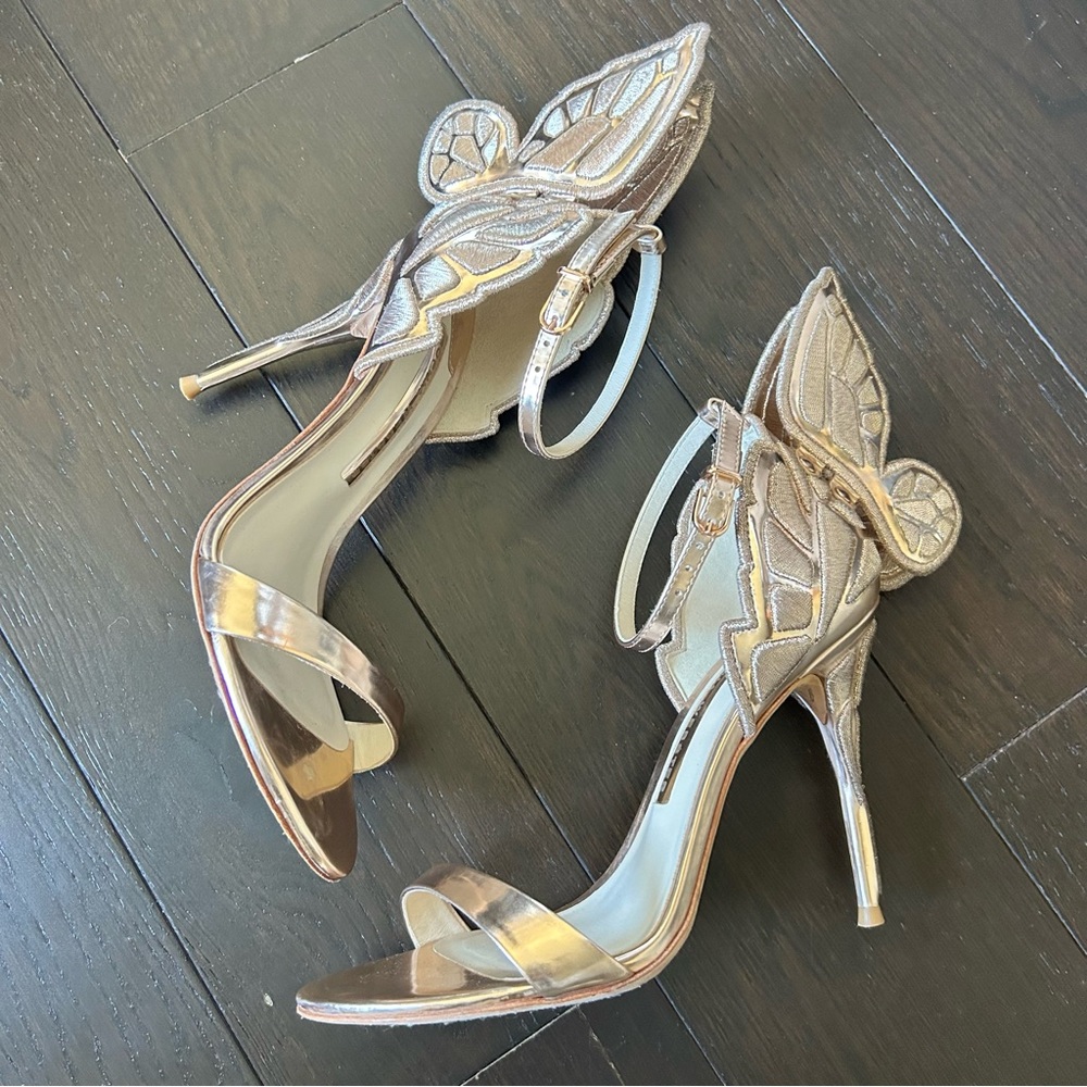 SOPHIA WEBSTER Chiara Butterfly Rose Gold Heels, 36.5 - Picture 2 of 7